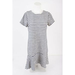 LOFT Black and White Striped Dress